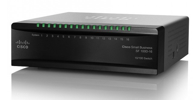 Коммутатор Cisco Small Business 100 SF100D-16-EU