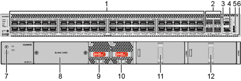 Коммутатор Huawei CloudEngine S5731-H48T4XC (48*10/100/1000BASE-T ports, 4*10GE SFP+ ports, 1*expansion slot, without power module)